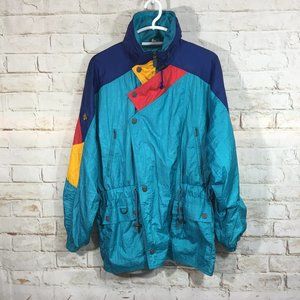 Vintage Descente Ski Jacket Mens Size Small Bright Color Block Spain Ski Team
